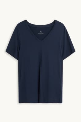 T-shirt z dekoltem w serek - regular fit