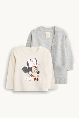 Minnie - set - maglia a maniche lunghe e cardigan - effetto brillante- 2 pezzi