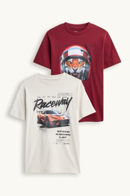 Set van 2 - racewagen en tijger - T-shirt