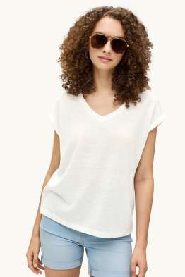 T-shirt à col V - relaxed fit