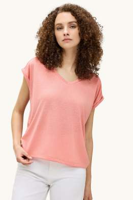 T-shirt à col V - relaxed fit