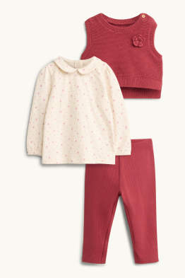 Petites fleurs - tenue pour bébé - 3 pièces