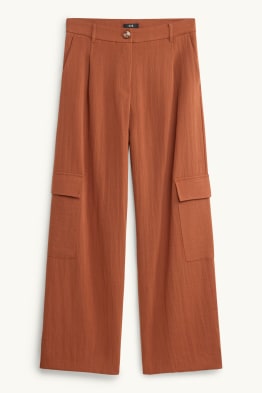 Pantalon cargo - high waist - wide leg