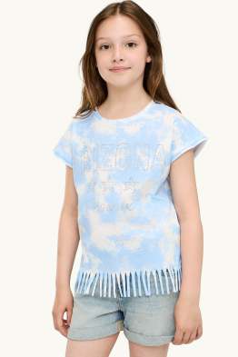 Arizona und Wolke - Kurzarmshirt mit Strasssteinen