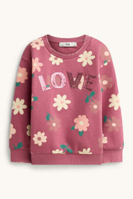 Blümchen - Sweatshirt - Glanz-Effekt