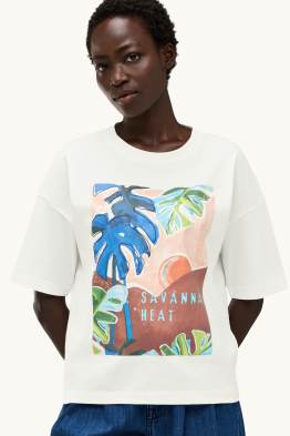T-Shirt - Relaxed Fit - Glanz-Effekt