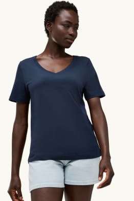 T-shirt z dekoltem w serek - regular fit