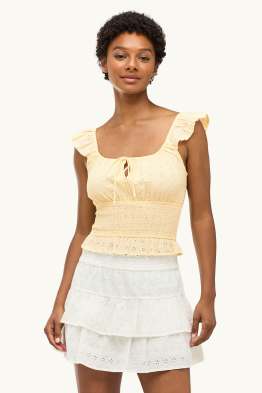 Crop Bluse - Broderie Anglaise