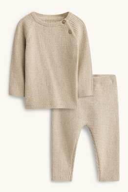 Erstlingsoutfit - 2 teilig - Zopfmuster