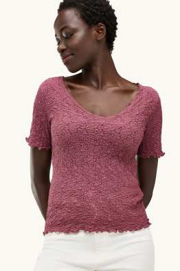 T-shirt - regular fit - met structuur