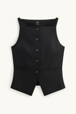 Gilet sans manches de bureau - cintré - lin mélangé