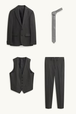 Oblek s kravatou - slim fit - 4dílný