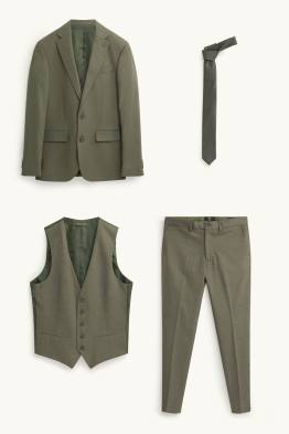 Oblek s kravatou - slim fit - 4dílný