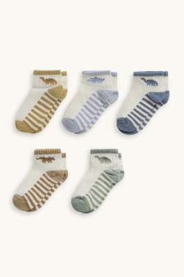 Lot de 5 paires - dinosaures - chaussettes bébé à motif
