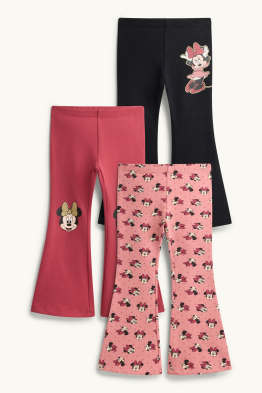 Multipack of 3 - Minnie Mouse - flared leggings - shiny