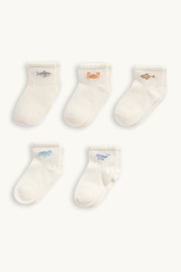 Pack de 5 - animalitos - calcetines con dibujo para bebé