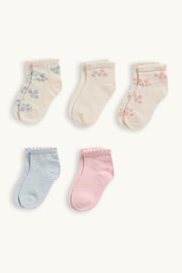 Pack de 5 - florecitas - calcetines para bebé