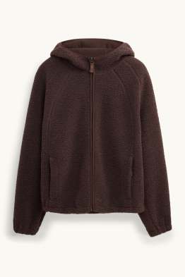 Teddy-Jacke mit Kapuze