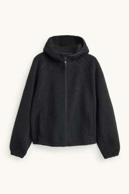 Teddy fur jacket with hood