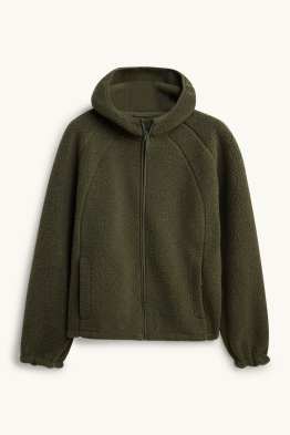 Teddy fur jacket with hood