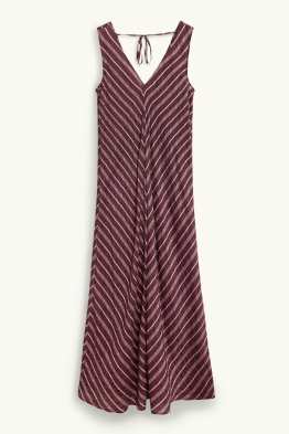 Kleid mit V-Ausschnitt - Straight Fit - Viskose-Mix