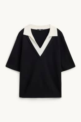Pull en maille - manches courtes - look 2-en-1