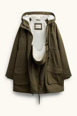 Parka tecnico premaman con cappuccio e inserto porta-bebè