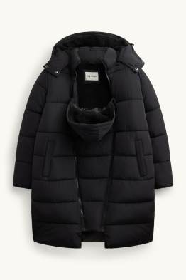 Parka de sport de grossesse avec capuche et empiècement porte-bébé