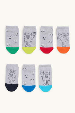 Multipack 7er - Monster - Sneakersocken mit Motiv