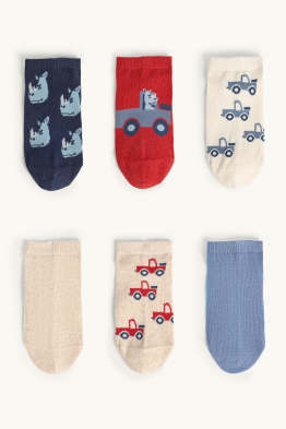 Multipack 6er - Nashorn und Auto - Sneakersocken