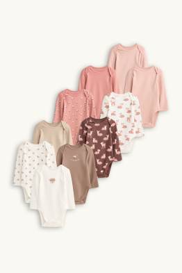 Lot de 10 - faon et fleur - bodys bébé