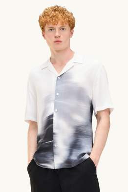 Overhemd - relaxed fit - reverskraag - met patroon