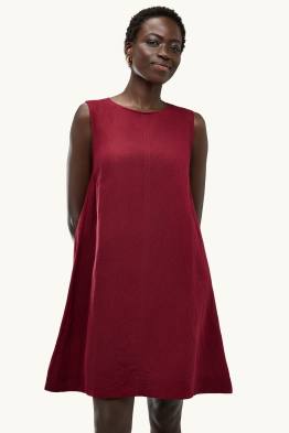 A-Linien Kleid - Leinen-Mix