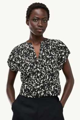 Blouse met V-hals - met patroon