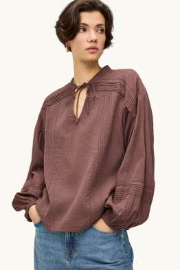 Blouse met V-hals