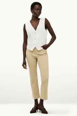 Stoffhose - Mid Waist - Straight Leg