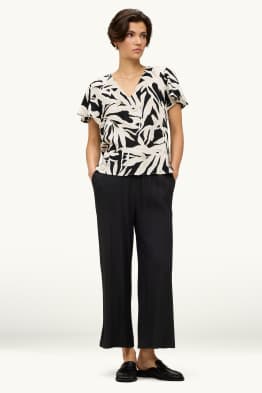 Pantalon - high waist - palazzo