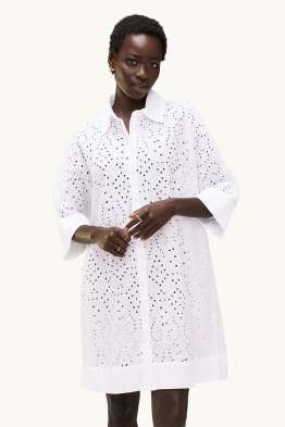 Blusenkleid - Straight Fit - Broderie Anglaise