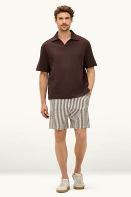 Gebreide short - gestreept