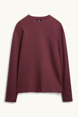 Tricou cu mânecă lungă - relaxed fit - reiat