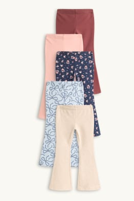 Set van 5 - strik en bloem - flared legging
