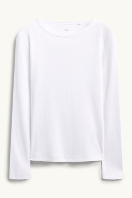 Haut à manches longues - slim fit - finition côtelée
