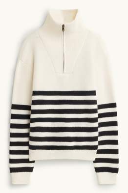 Pullover - gerippt - gestreift