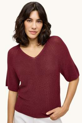 Pull de maille - manches courtes - effet brillant