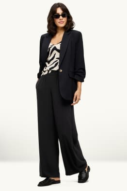 Stoffhose - Mid Waist - Palazzo