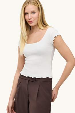 T-Shirt - Slim Fit - gerippt