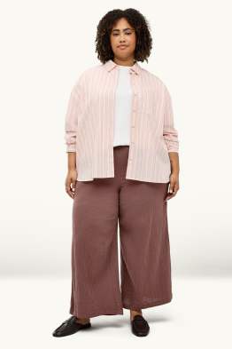Stoffhose - Mid Waist - Wide Leg