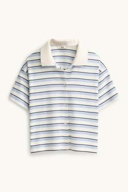 Poloshirt - Slim Fit - gestreift - gerippt