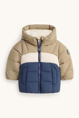 Bärchen - Baby-Steppjacke mit Kapuze - gefüttert