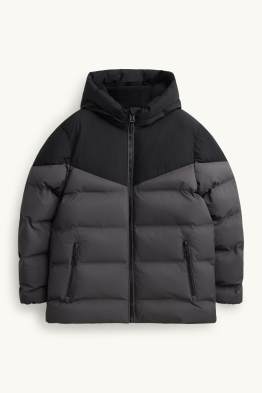 Steppjacke mit Kapuze - gefüttert - wasserabweisend